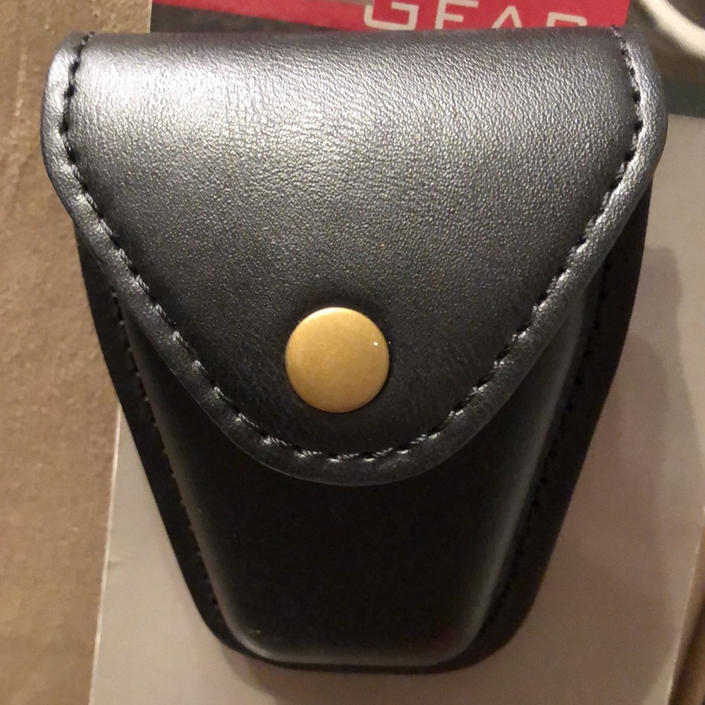 McDonald Uniforms Black Leather Air-Tek Phone Holster with Flap Closure - Picture 2 of 4